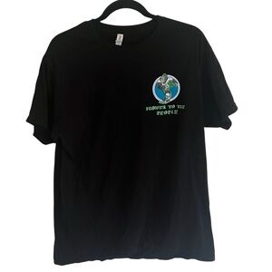 Flower To The People Black Short Sleeve Graphic T Shirt Tee Large